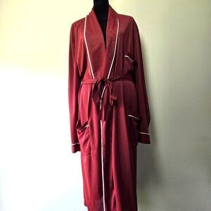 Vintage JC Penny Nylon Maroon Robe With Belt XL